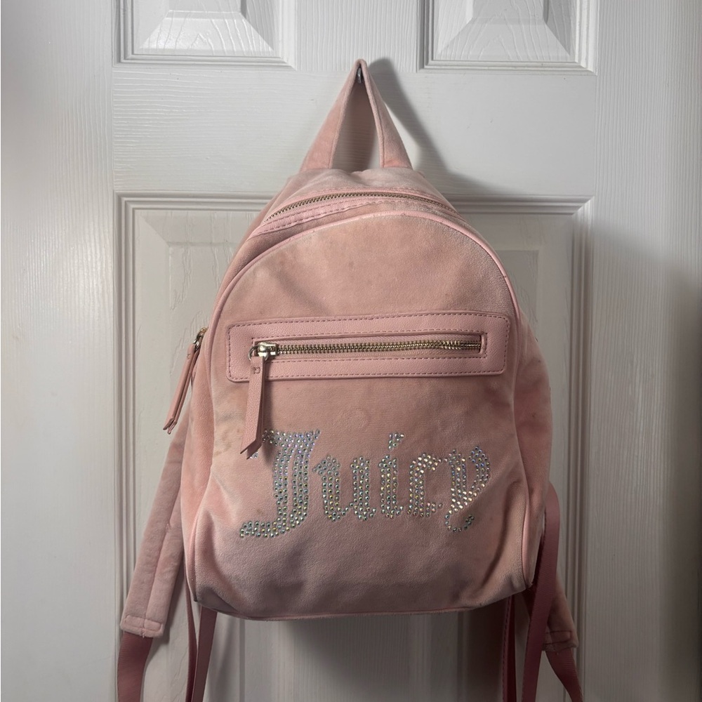 Juicy Couture Light Pink Backpack with Rhinestone Logo